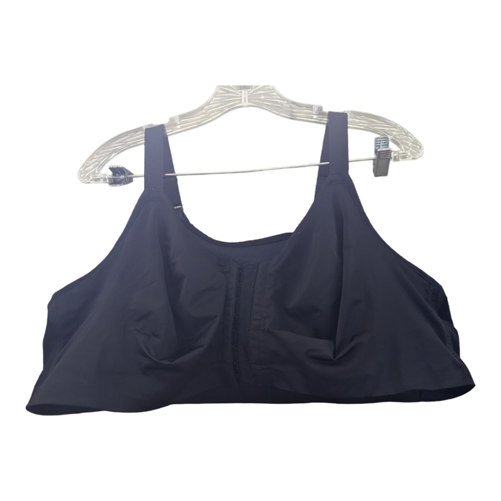 Catherine's front hook,full back coverage black bra,size 44DDD